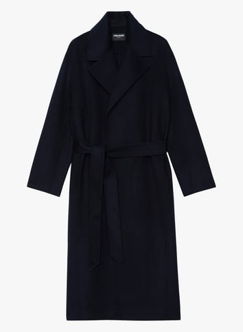 Manteau droit col tailleur en laine mélangée ZADIG&VOLTAIRE Bleu